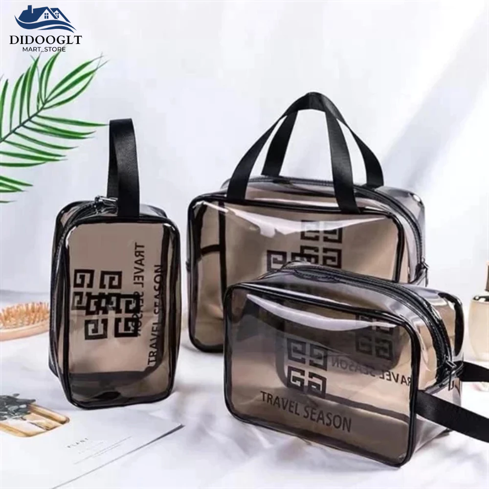 Set 3 Túi Mĩ Phẩm Trong Suốt Chống Thấm Nước DIDOOGLT Đa Dạng Kích Thước