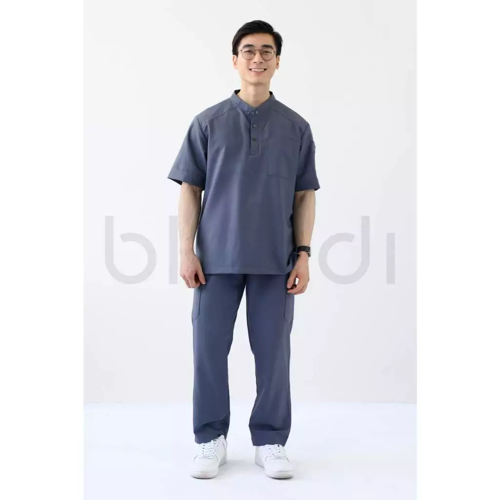 Bộ Scrubs Bác Sĩ Nam Thời Trang Bloudi Apollo Tay Ngắn Cotton Cao Cấp