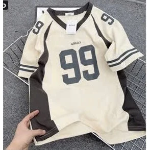 Áo thun tay lỡ số 99 phối màu  -Áo phông nam nữ Unisex chất cotton hottrend 2024