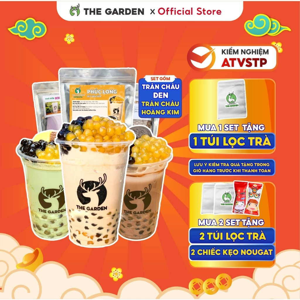 Set Trà Sữa Tự Pha Hồng Trà, Nguyên Liệu Làm Trà Sữa Thái Xanh, Thái Đỏ 6-8 Ly THE GAẨDEN