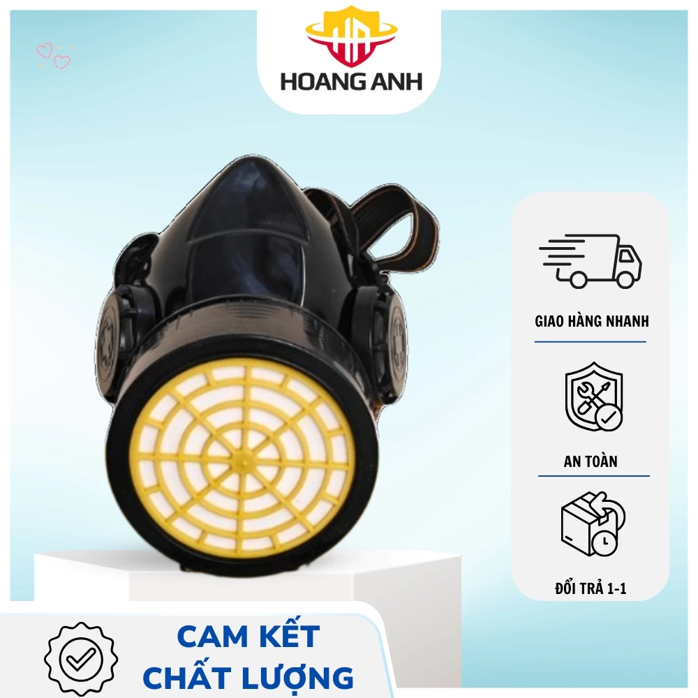 Mặt nạ chống khí độc 1 phin NQ-305, giúp bảo vệ hệ hô hấp, giảm thiếu không khí độc hại.