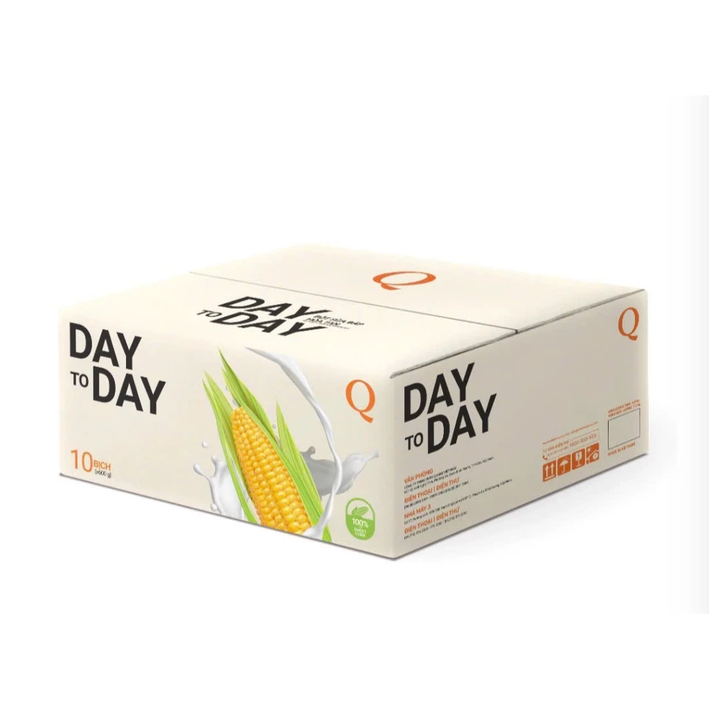 Thùng 10 bịch Sữa Bắp Day to Day Trần Quang 600g (bịch 20 gói * 30g)