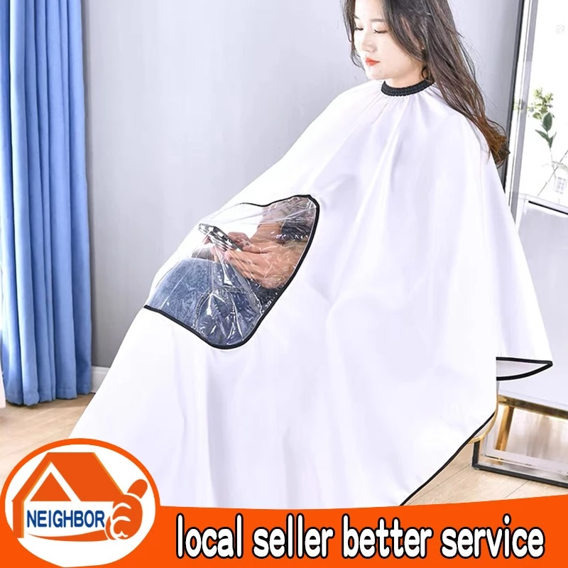 Áo choàng làm tóc thiết kế có cửa sổ trong suốt, Áo choàng chống tĩnh điện và chống dính tóc cao cấp dành cho tiệm làm