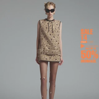 ONONMADE Váy Đầm Dạ Tweed Suông Đính Sequin Hemp Dress