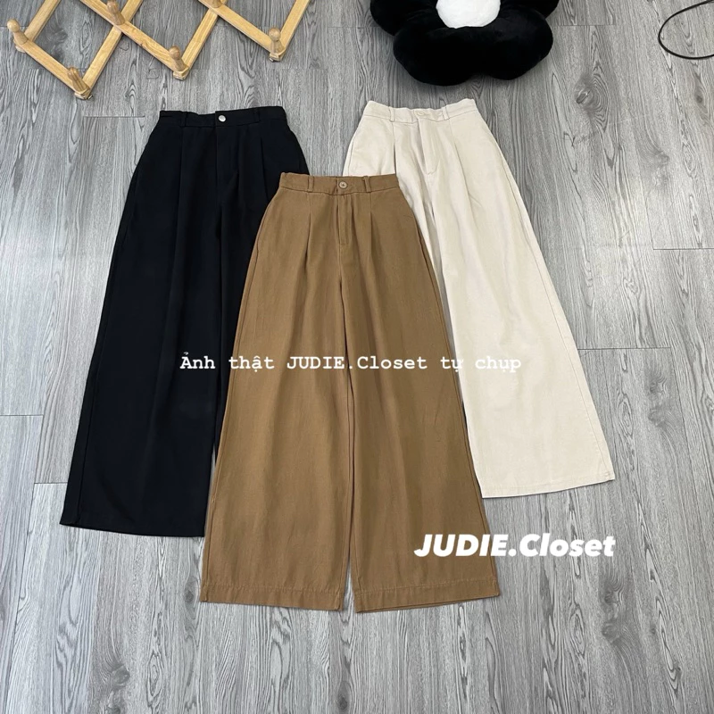 Quần Kaki Nữ Dáng Rộng Cạp Khoá Có Chun Sau - Quần Kaki Mềm Hàng Cao Cấp Dáng Dài (ảnh thật) JUDIE.Closet