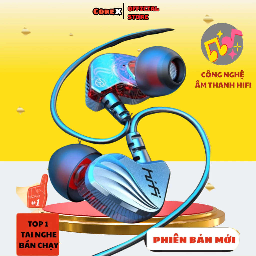 Tai Nghe Nhét Tai HiFi S2000 Pro Super Bass Chống Ồn Cực Tốt, Âm Thanh Khủng, Chơi Game