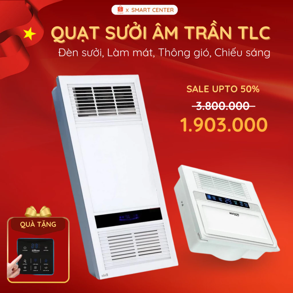 Quạt Sưởi Âm Trần KAW/TLC 4 Chế Độ Sưởi Ấm, Quạt Mát, Hút Ẩm, Thông Gió, Chiếu Sáng, Bảo Hành 12T