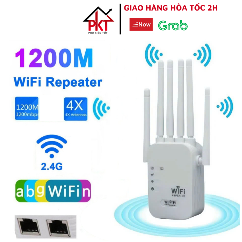 Kích Sóng Wifi 6 Râu Tốc Độ Cao 1200mbps Phát Xuyên Tường Kết Nối Xa Mở Rộng…