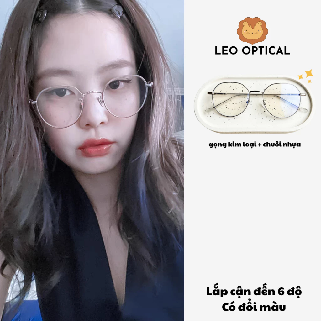Kính mắt JENNIE kim loại dáng tròn oval LEO OPTICAL 5280