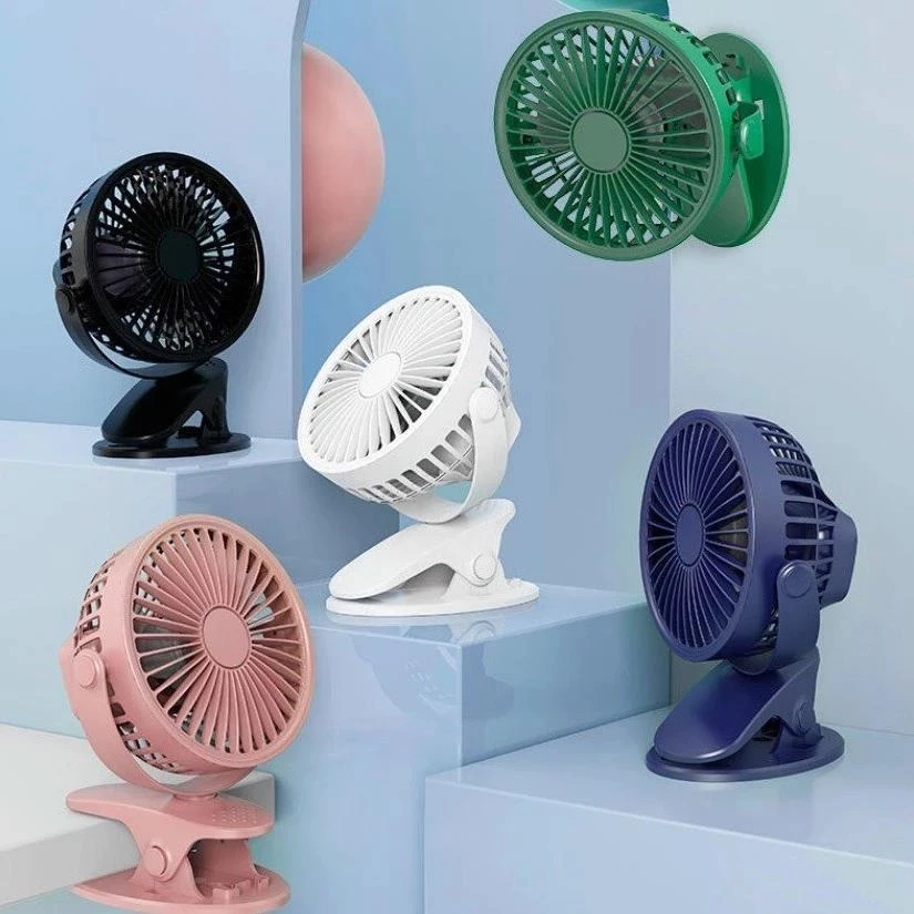 Quạt tích điện kẹp bàn mini để bàn có đèn led pin 10000 MHA