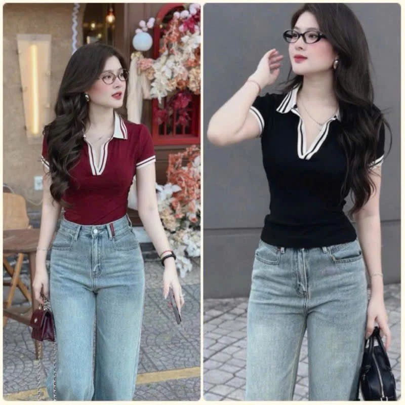 [Bigsize 60_90kg] Áo thun Polo nữ chất thun co giãn