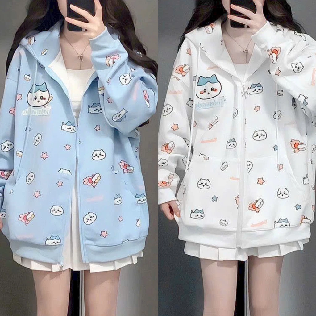 Áo Khoác Nỉ Form Rộng Bomber PUPPY Cadigan Ulzzang phối màu sắc dễ thương