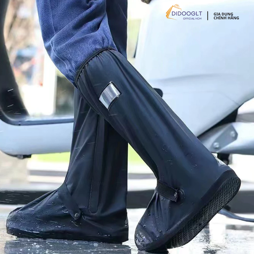 Ủng Đi Mưa, Bọc Giày Cổ Cao Chất Liệu Vải Dù, Đế Cao Su Chống Trơn Trượt Chất Liệu Nhựa PVC (DIDOOGLT)