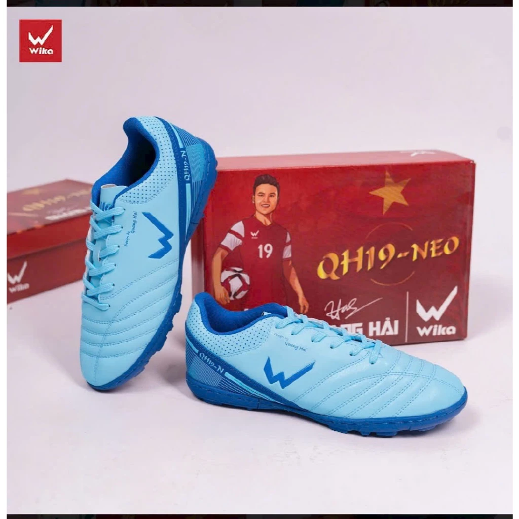 Giày Đá Bóng Wika QH19 Neo Quang Hải Chính Hãng Cho Sân Cỏ Nhân Tạo, Đã Được Khâu Toàn Bộ Đế