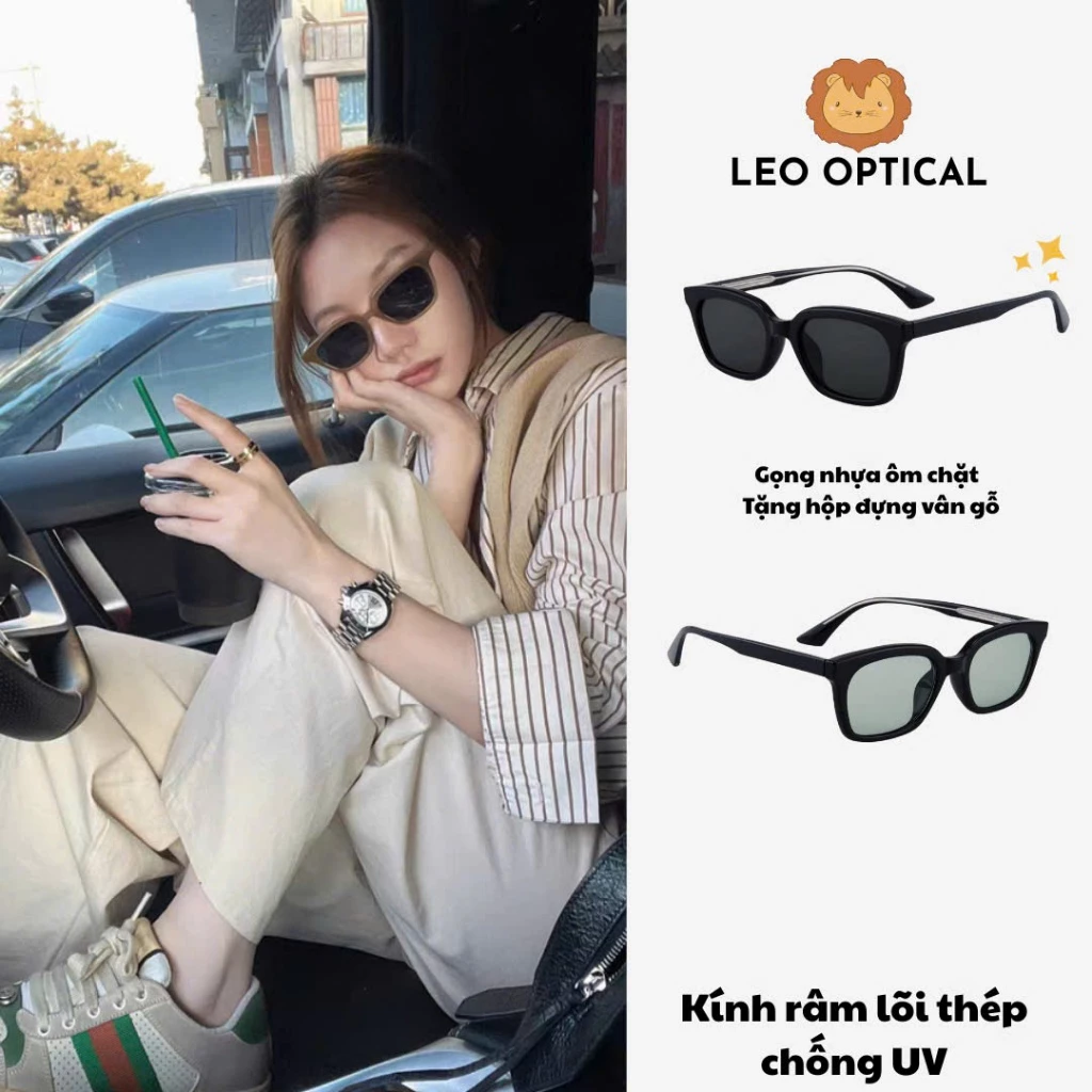 Kính râm mắt vuông dáng nhỏ LEO OPTICAL GM012