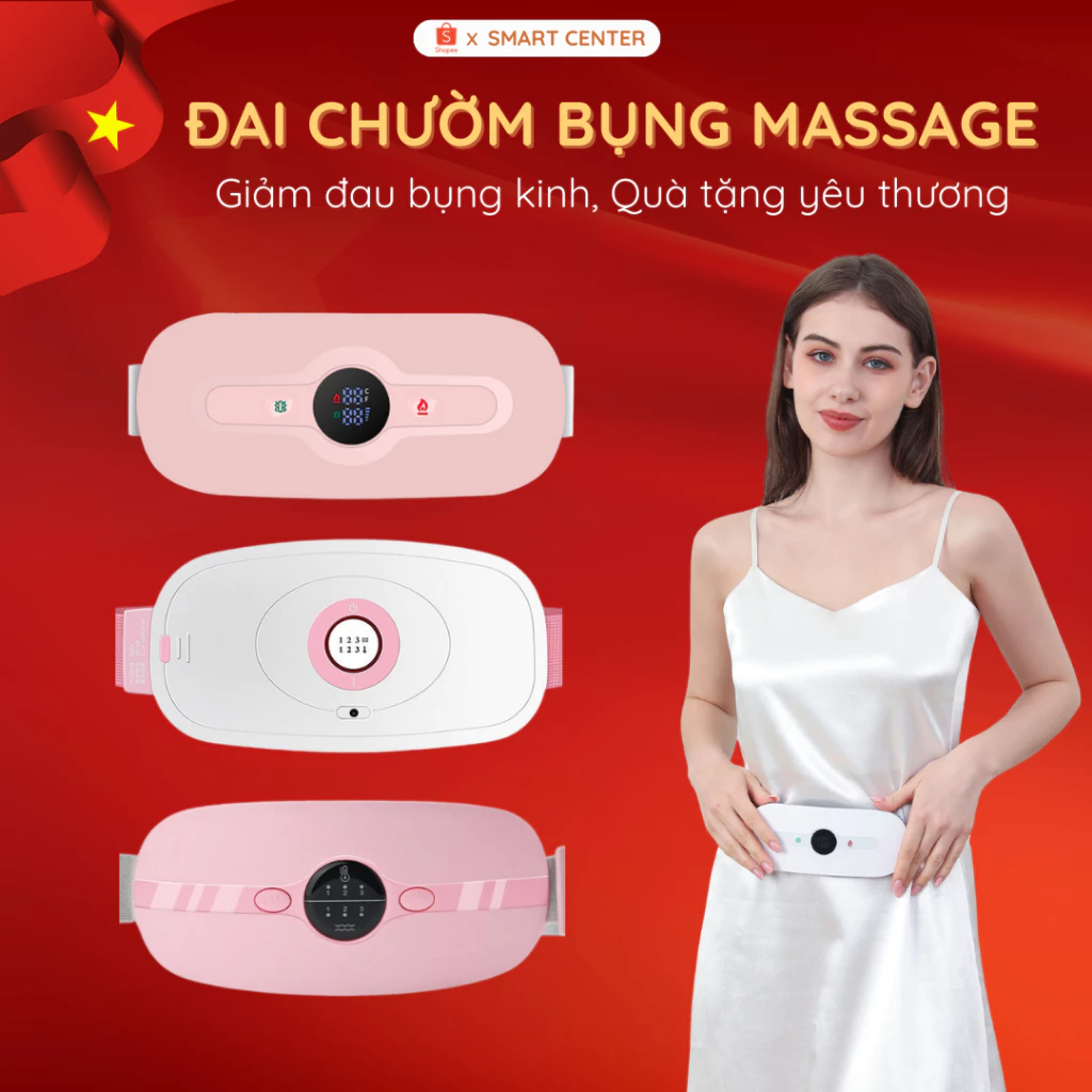 Đai Massage Chườm Nóng KAW Hỗ Trợ Làm Ấm Bụng, Giảm Đau Bụng Kinh, Nhiều Chế Độ, Quà Tặng Yêu Thương