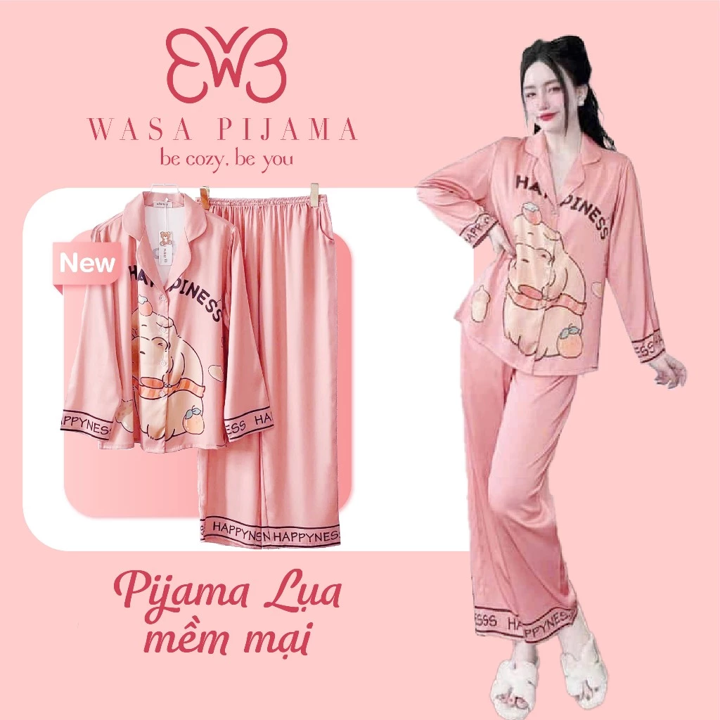 [LABUBU] Set Đồ Ngủ Pijama Lụa Hàn Quần Dài Tay Dài Mềm Mịn Phong Cách Sang Chảnh 2026