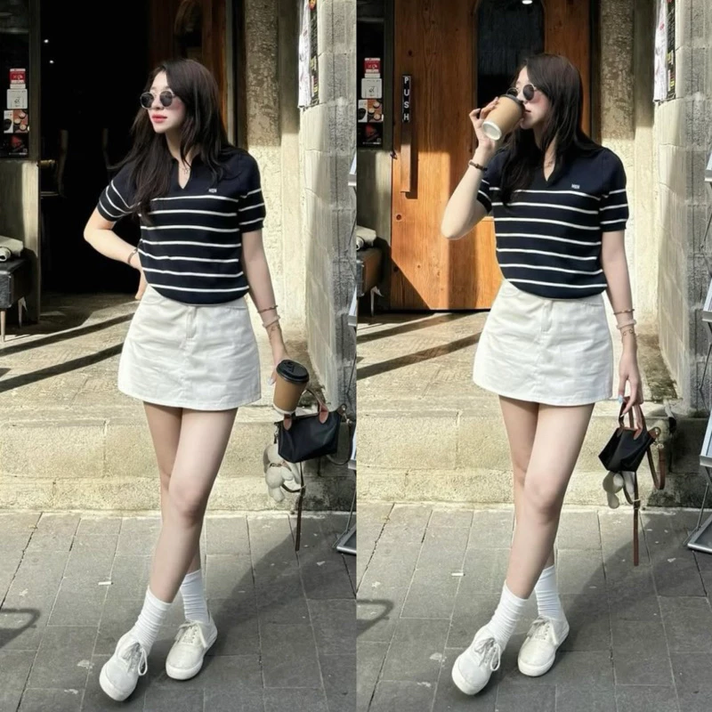 (ẢNH OLDSCHOOL) Chân váy KAKI MỀM dáng ngắn chữ A kèm quần trong
