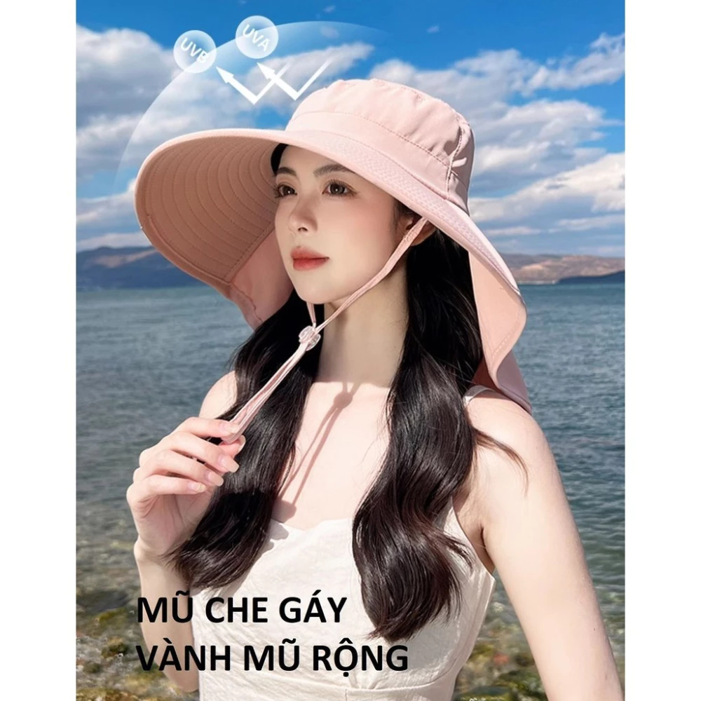 Mũ Chống Nắng Mùa Hè Vành Rộng Che Cổ Vai Gáy - Mũ Trùm Đầu Toàn Diện Chống Tia UV (DIDOOGLT)