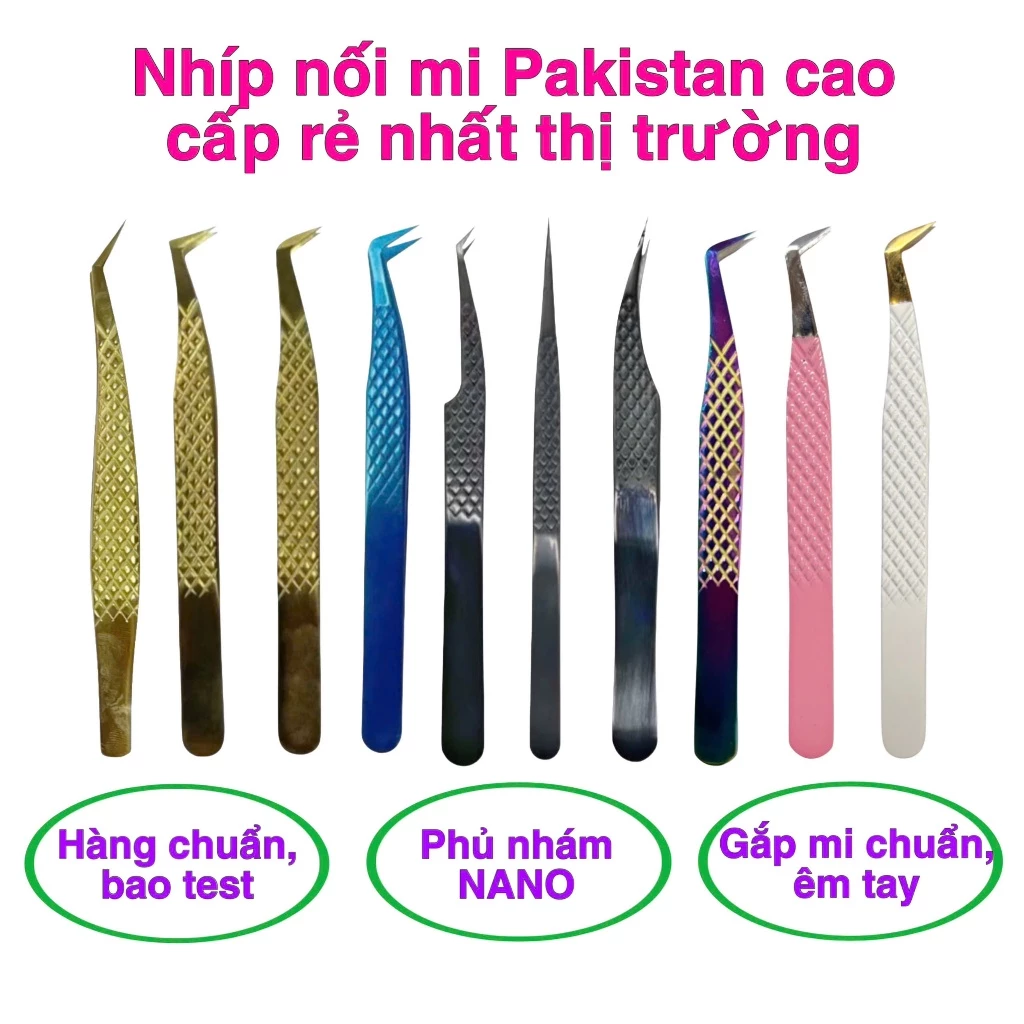 Nhíp nối mi Pakistan cao cấp có  phủ nhám nano được nhập trực tiếp từ Pakistan