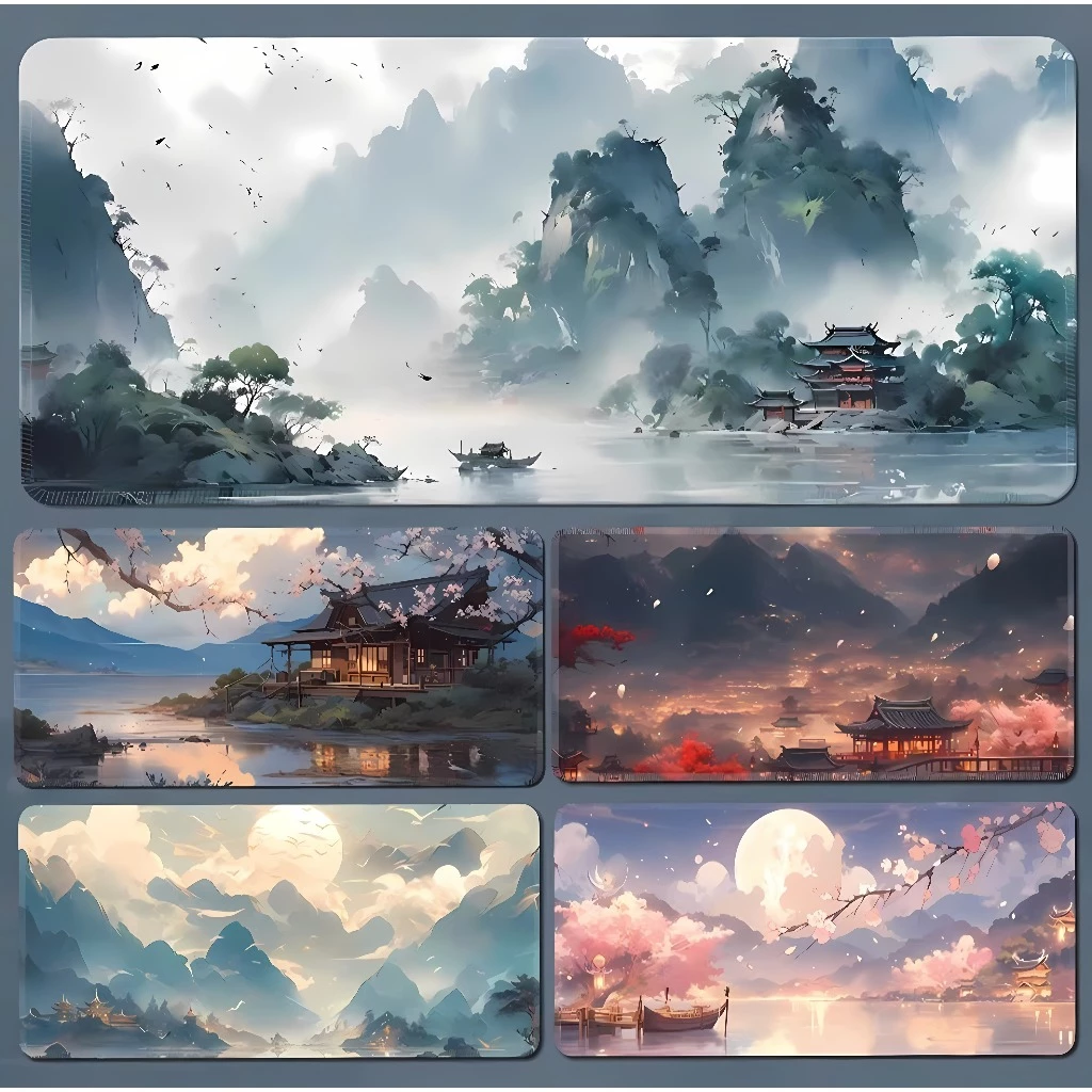 Tranh phong cảnh - Lót chuột cỡ lớn, pad chuột bàn phím máy tính siêu đẹp full size