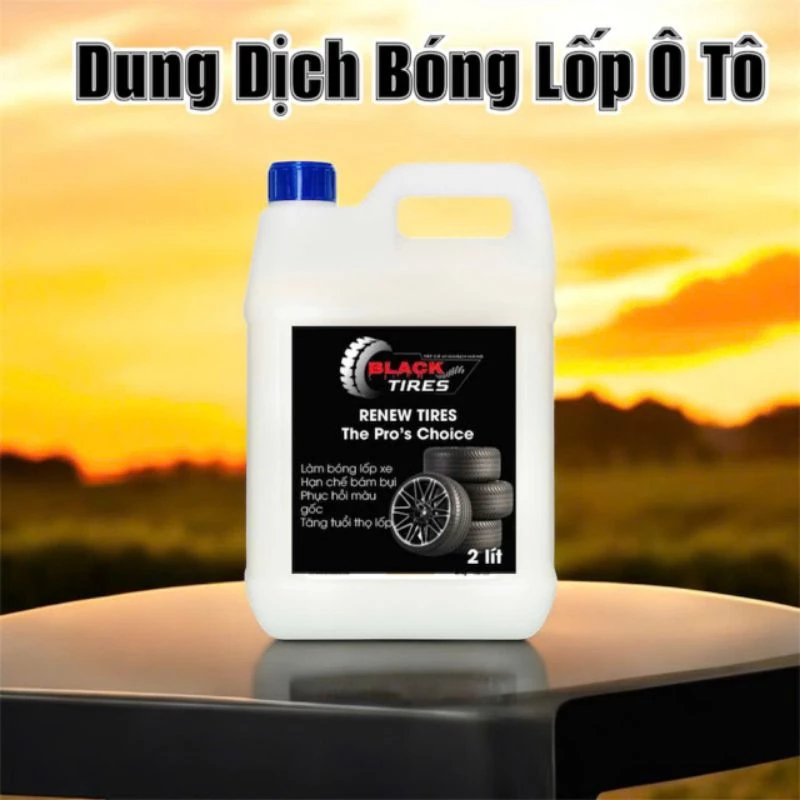 "[KHUYẾN MÃI]Dung Dịch Dưỡng Và Làm Đen Bóng Lốp Ô Tô-Xe Máy Black Tires 2 Lít,Tỉ Lệ Pha 1:1 Tiết Kiệm" đang được đối chiếu cho người mua tại Việt Nam