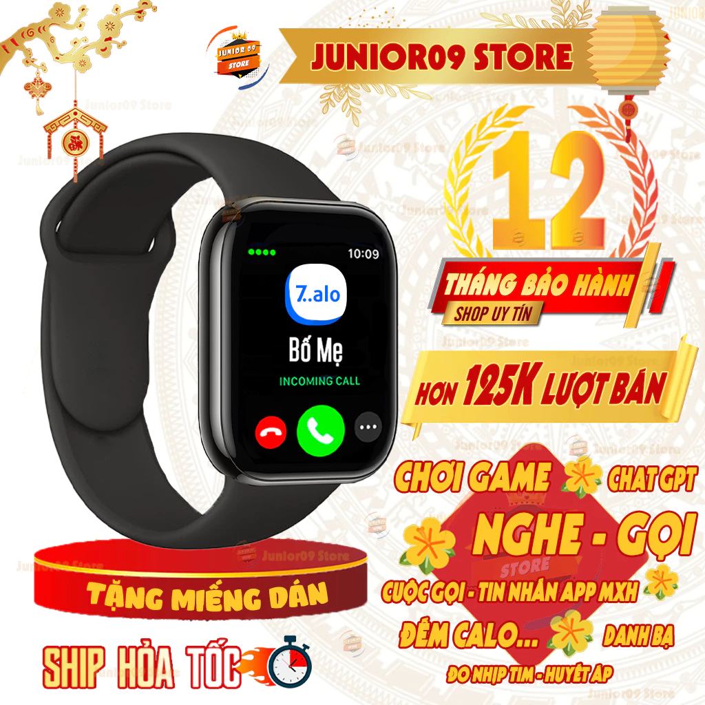Đồng hồ thông minh cho bé JUNIOR09 WATCH 9 | Lắp SIM 4G | Nghe gọi | Định vị | Videocall | Phát SOS | Chống nước