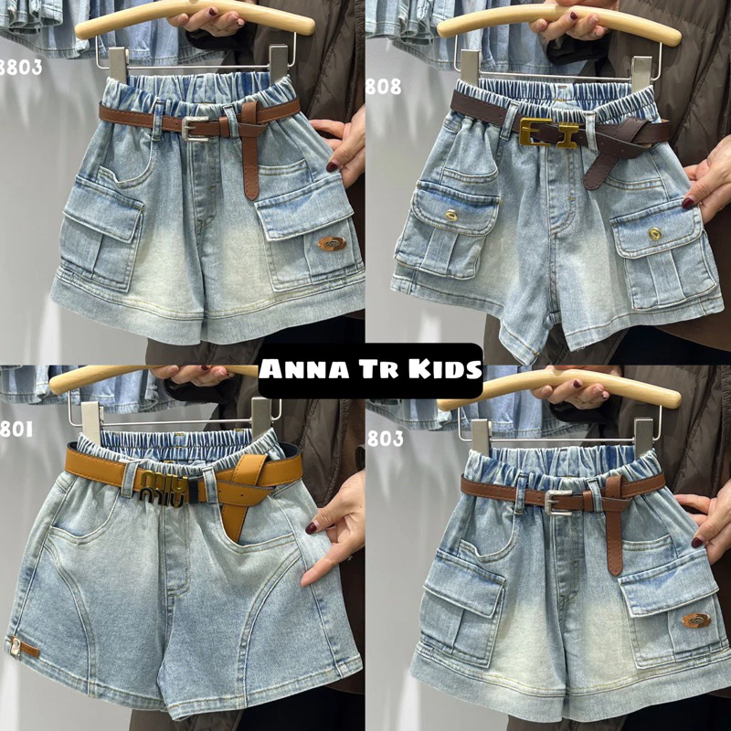 ( Ảnh Thật ) [FORM NHỎ NÊN TĂNG 1 SIZE] 3108 Quần Short jeans ngắn túi hộp chất jeans mềm Bé Gái
