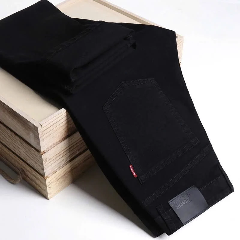 Quần Jean Nam Đen Cao Cấp Dày Đẹp Co Dãn Dáng Body Quần jean Nam Đen trơn dài X1 - 200 JEAN ĐEN TRƠN HL QJN