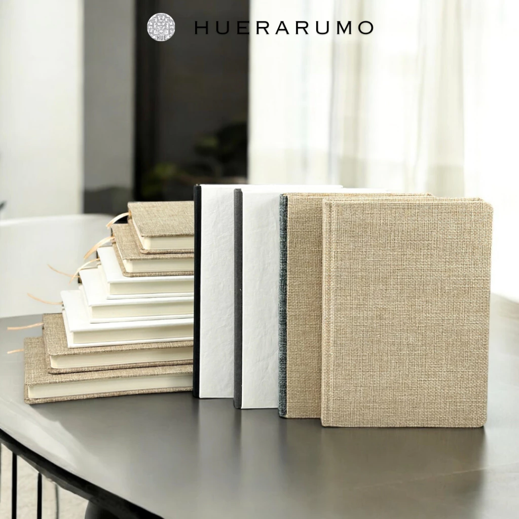 Sổ tay bìa cứng khổ A5 HUERARUMO 200TR, ruột dot grid/kẻ ngang/caro, giấy 100gsm. Sổ ghi chép, planner bullet journal.