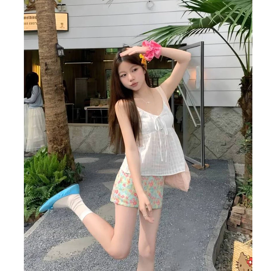 Set Áo 2 Dây Kèm Chân Váy Hoa, Set Đồ Nữ Đi Chơi, Đi Biển Áo babydoll 2 s phối chân váy dáng trẻ trung xinh xắn cho nàng