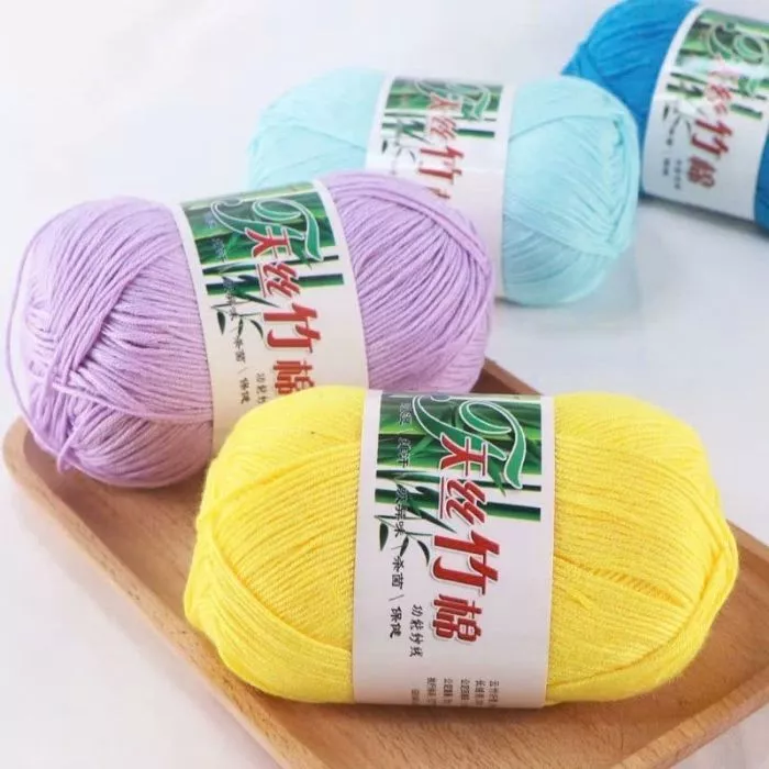 Cuộn Len Sợi Nhỏ 1mm Lylycraft - Len Milk Cotton Baby Bamboo 50gr Không Gây Xù Lông Hay Kích Ứng