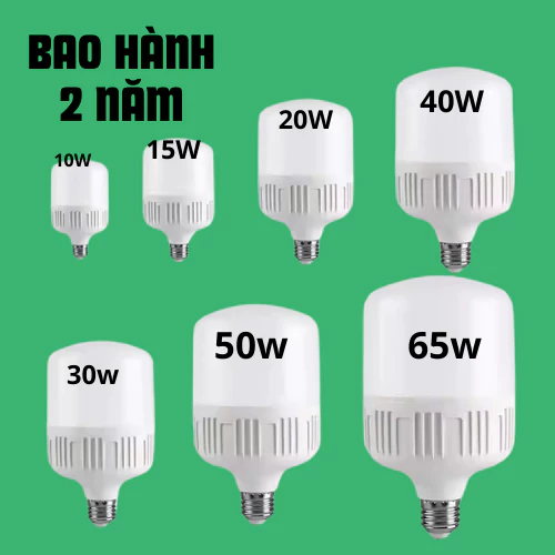 Bóng đèn LED trụ tròn 60w, 50w, 30W 20W ánh sáng trắng , hàng cao cấp loại siêu sáng, tản nhiệt nhôm