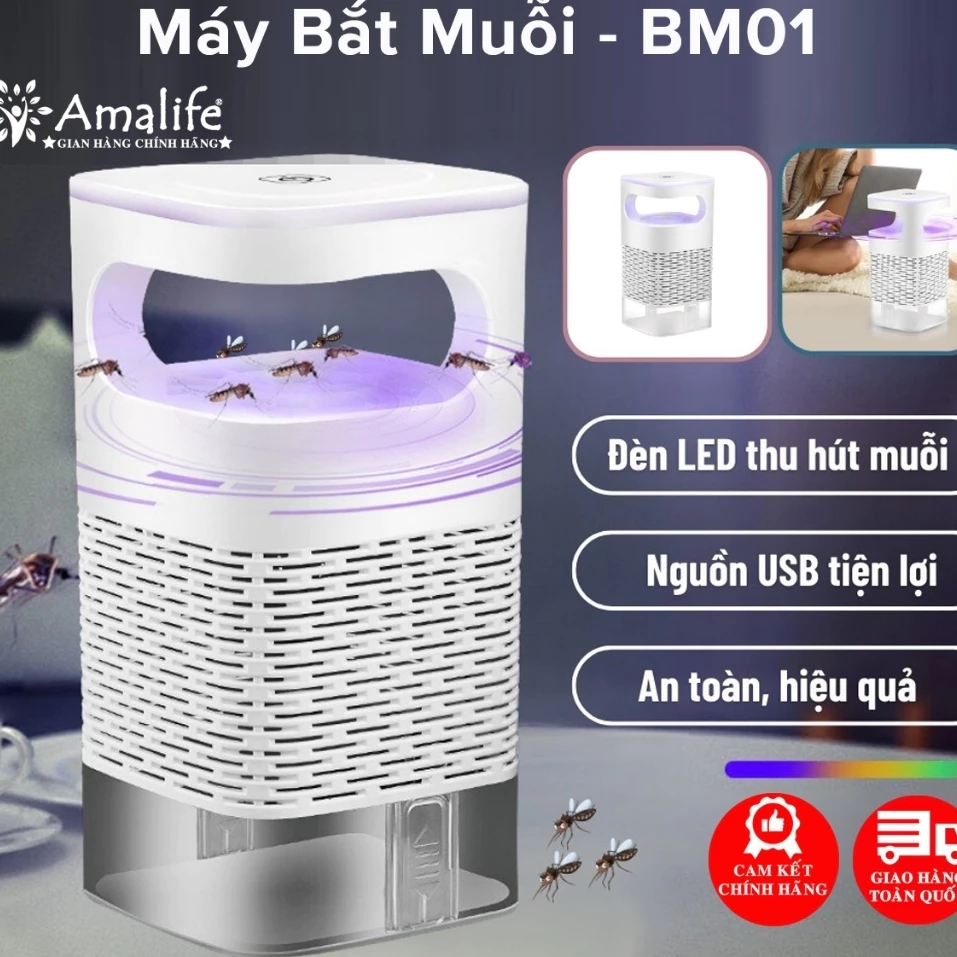 Đèn Bắt Muỗi Thông Minh - Máy Bắt Muỗi Hình Trụ Kiêm Đèn Ngủ - Máy Đuổi Muỗi Và Côn Trùng Hiệu Quả Cắm Cổng USB