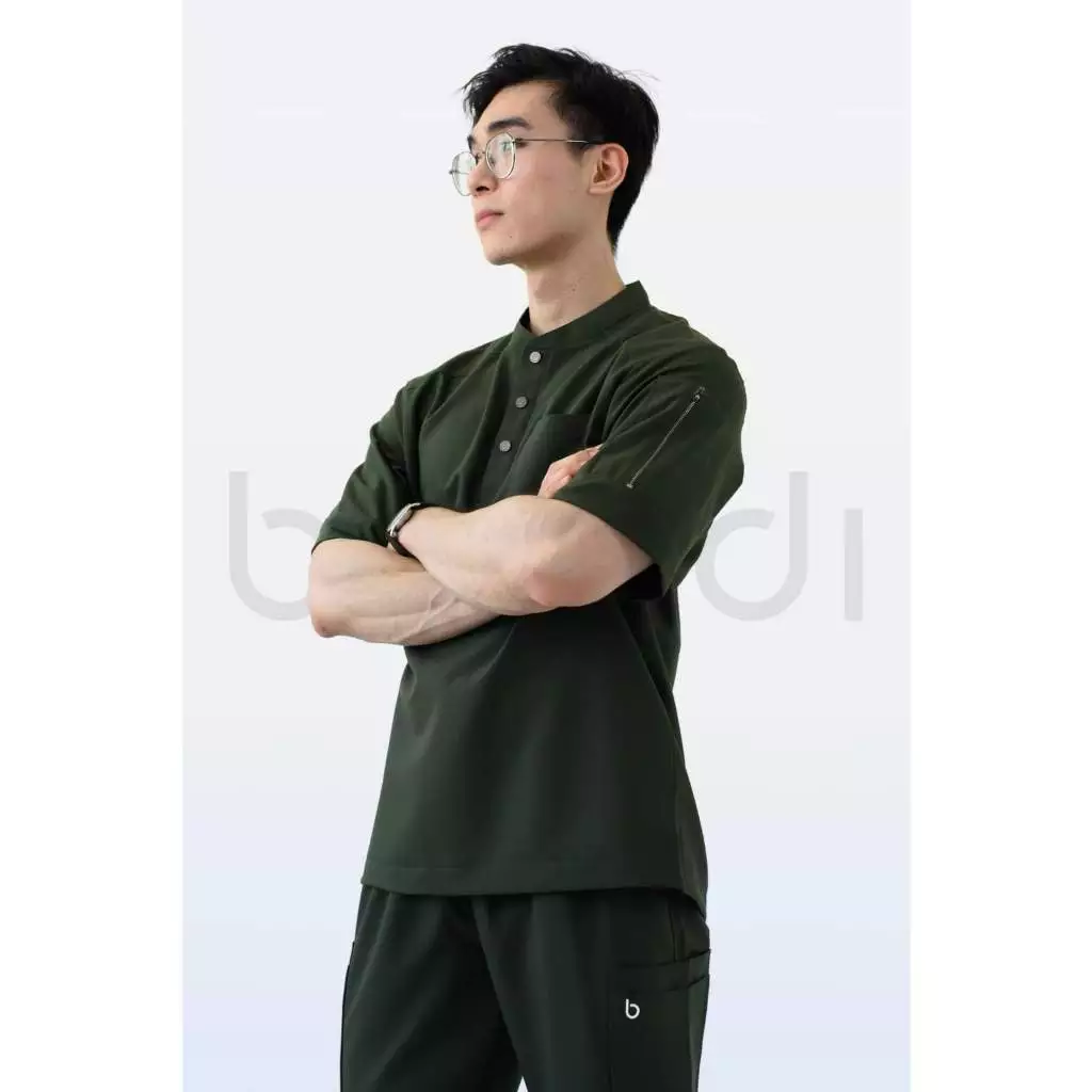 Bộ Scrubs Bác Sĩ Nam Thời Trang Bloudi Apollo Tay Ngắn Cotton Cao Cấp, đồng phục y tế, phòng khám