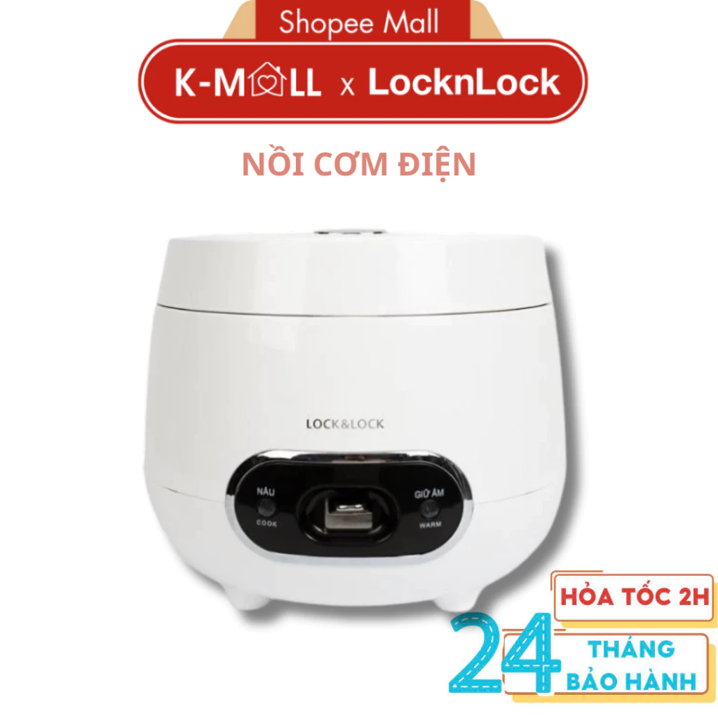 Nồi cơm điện mini LocknLock EJR426WHT dung tích 0.8 lít công suất 250W - K-MALL