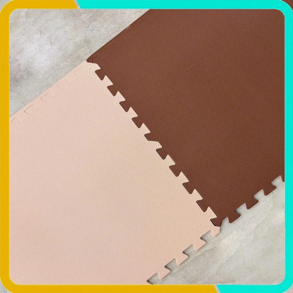 Thảm xốp lót sàn màu nâu, kem (1 tấm)- Kích thước 60x60x1cm-Hàng Việt Nam- Không thấm nước