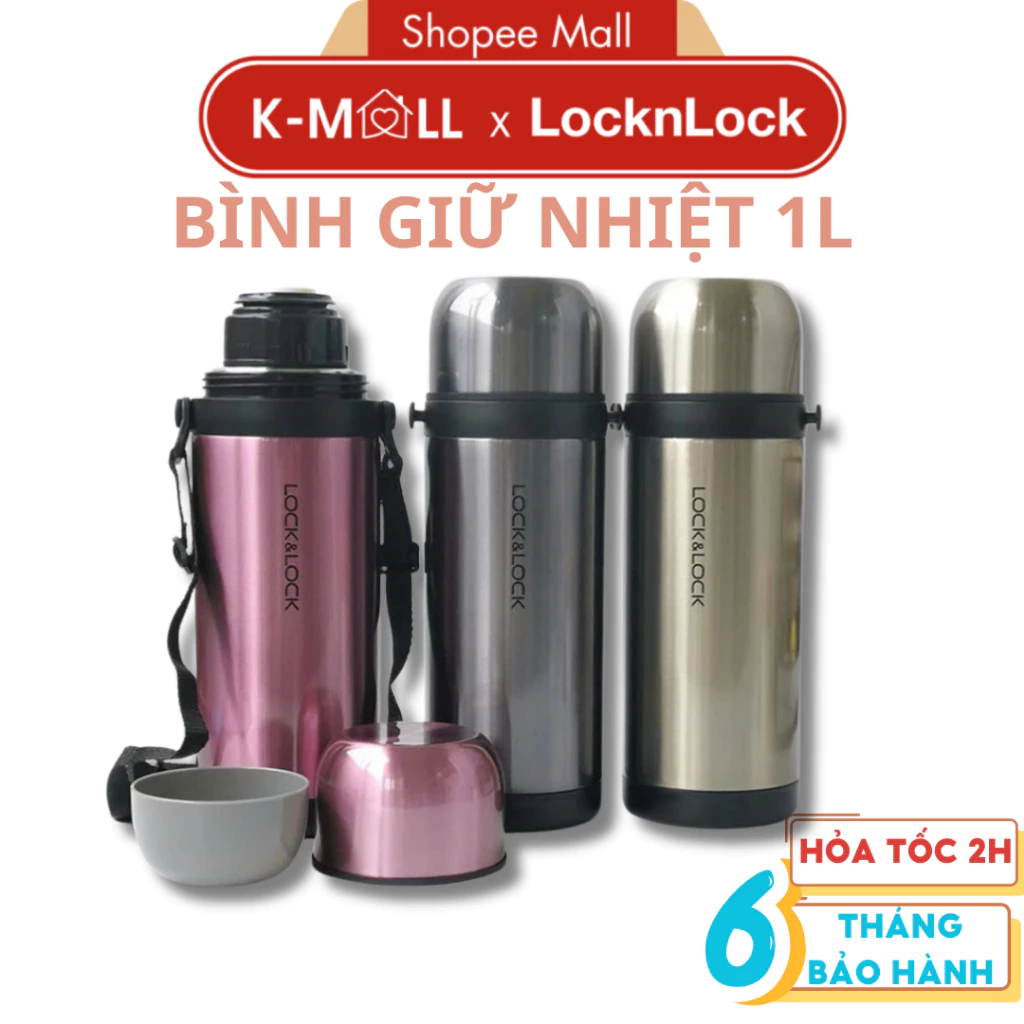 Bình giữ nhiệt LocknLock Easy Take LHC1439 Dung Tích 1L có dây đeo, thiết kế hiện đại - K-MALL