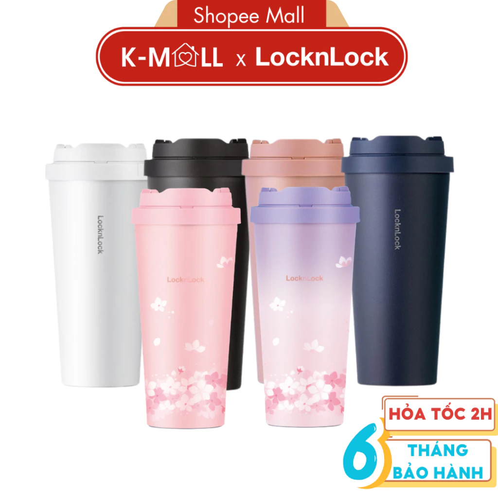 Ly giữ nhiệt LocknLock 550ml Energetic One-Touch 6 Màu LHC3249 , mở nắp một chạm, inox 316L - K-MALL