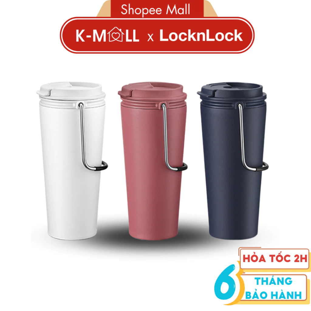 Ly giữ nhiệt LocknLock Bucket Tumbler 540ml Nắp Bật LHC4269 , Thép không gỉ , có quai xách - K-MALL