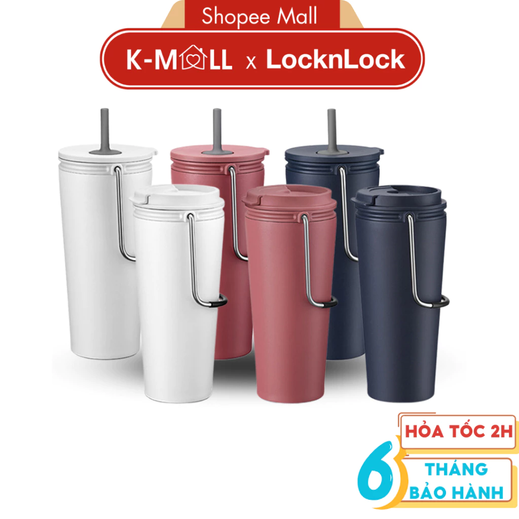Ly giữ nhiệt LocknLock Bucket Tumbler 540ml LHC4268 LHC4269 , thép không gỉ , có quai xách - K-MALL