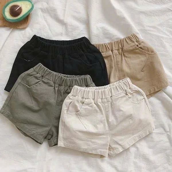 Quần đùi cho bé trai - Com bo 3 quần đùi chất liệu kaki cho bé trai 8-18kg