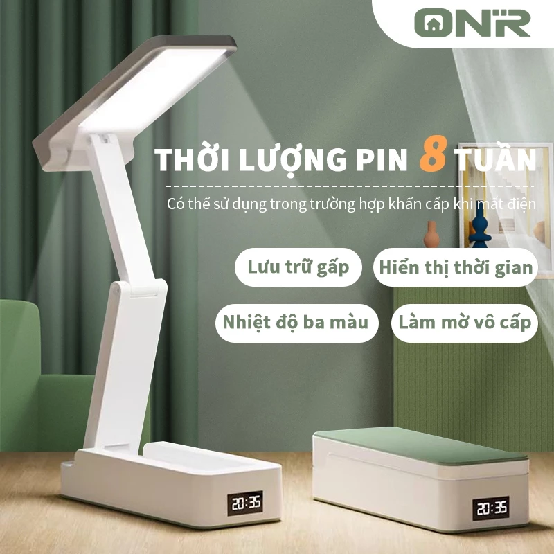 Đèn Ngủ Gập, ONR LED Đèn Bàn Bảo Vệ Mắt 3 Màu Sáng, Học Tập Và Làm Việc