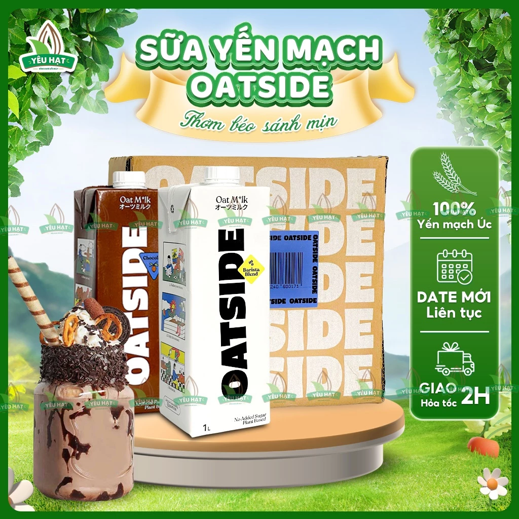 [THÙNG DATE MỚI] Sữa Oatside Yến Mạch - Sữa Hạt Không Đường Ít Calo Healthy Nguyên Vị Choco Sánh Mịn