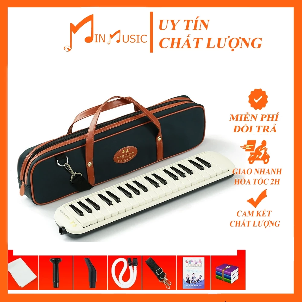Kèn Melodica 37 Phím Hàng Cao Cấp I Kèn Melodica Dùng Trong Biểu Diển Tặng Kèm Ống Thổi Phụ Kiện Bao Da Đựng Kèn