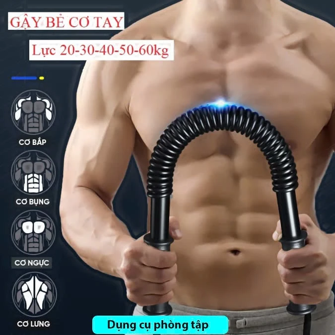 Gậy bẻ tập cơ tay ngực vai thanh lò xo cao cấp lực bẻ 20kg 30kg 40kg 50kg đàn hồi tốt