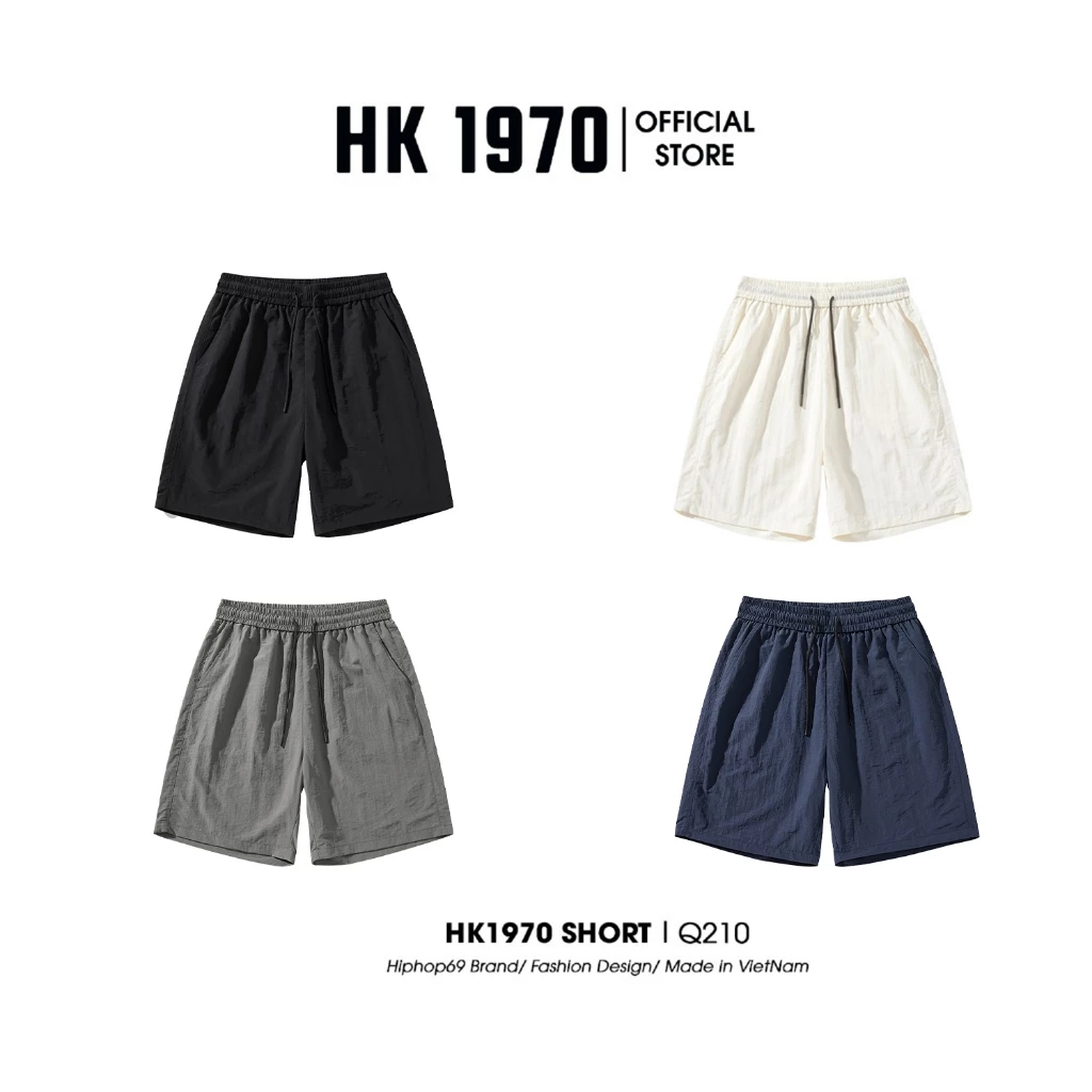 Quần Short Nam Nữ HK1970 Gió Nhăn Mát Mịn, Vải Gió Nhăn Lạnh Mát Mẻ Dịp Hè Form Regular Q210