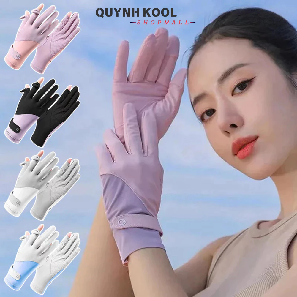 Găng Tay Chống Nắng Mùa Hè Hở Ngón Cảm Ứng - Găng Tay Chống Nắng Thoáng Khí Cho Nam Nữ Chạy Xe
