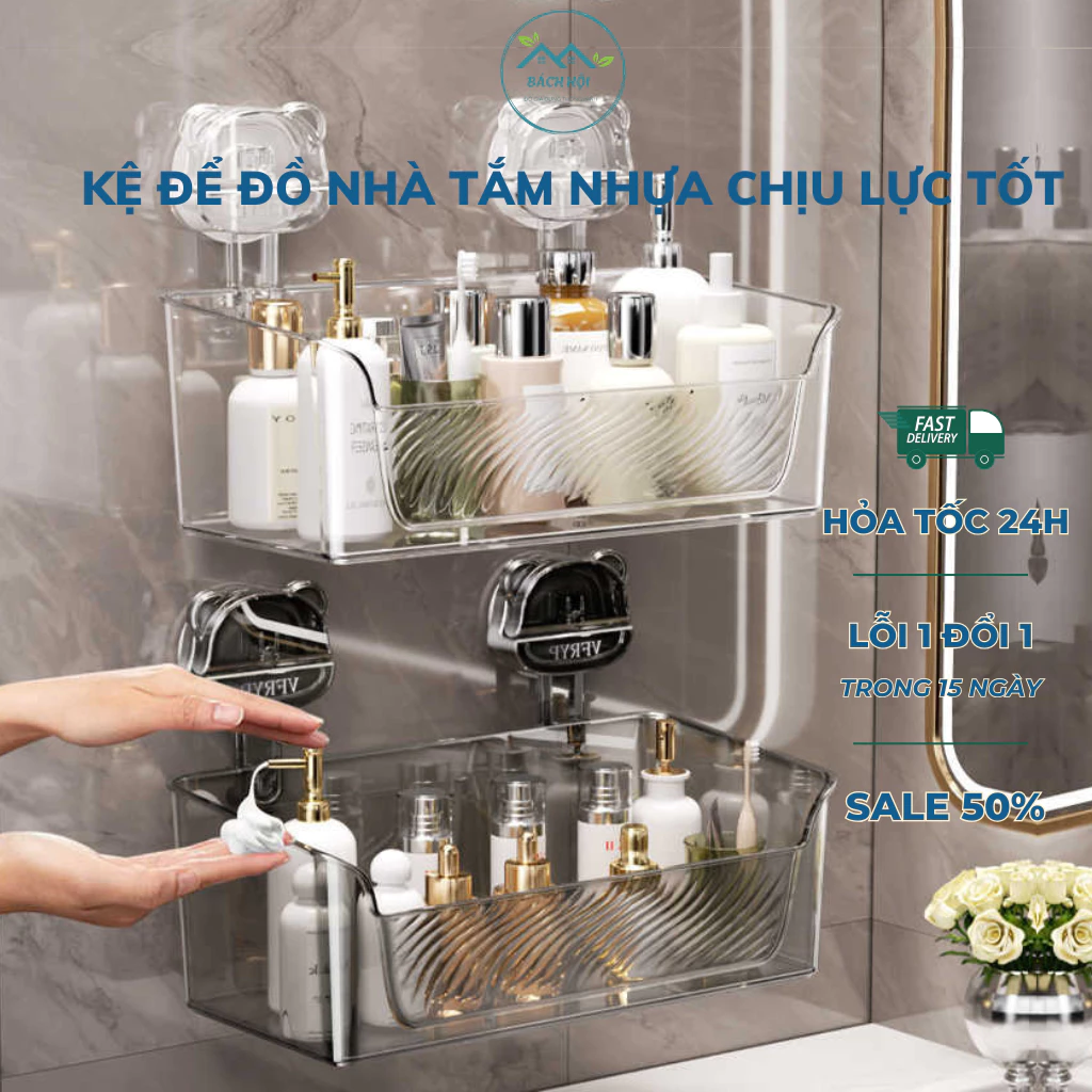 Kệ Phòng Tắm Hút Chân Không Loại Cao, Kệ Bếp Gắn Tường Không Khoan Đục Nhà Bếp