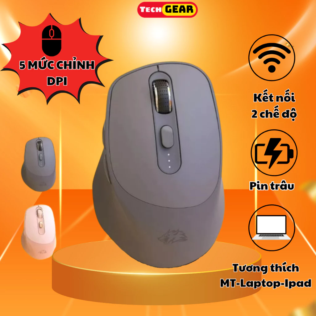Chuột Không Dây Máy Tính Bluetooth X7 Wireless Pin Sạc Kết Nối 2 Chế Độ Cho Mọi Thiết Bị Máy Tính, LaptopChuột Không Dây